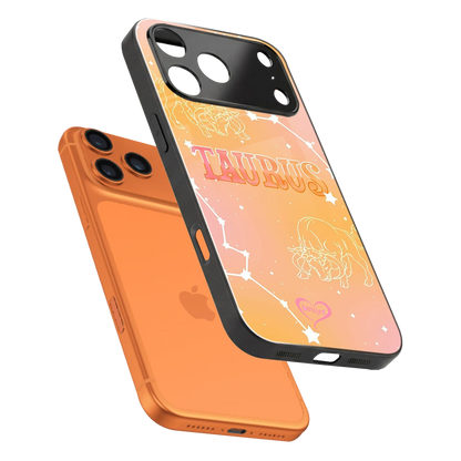 Taurus Aura sleek iphone 17 pro cover with tempered glass back and TPU edges