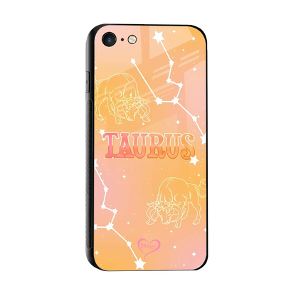 Taurus Aura sleek iphone 7 cover with tempered glass back and TPU edges