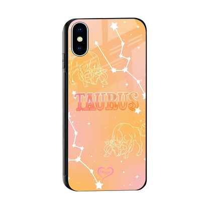 Taurus Aura sleek iphone xs cover with tempered glass back and TPU edges