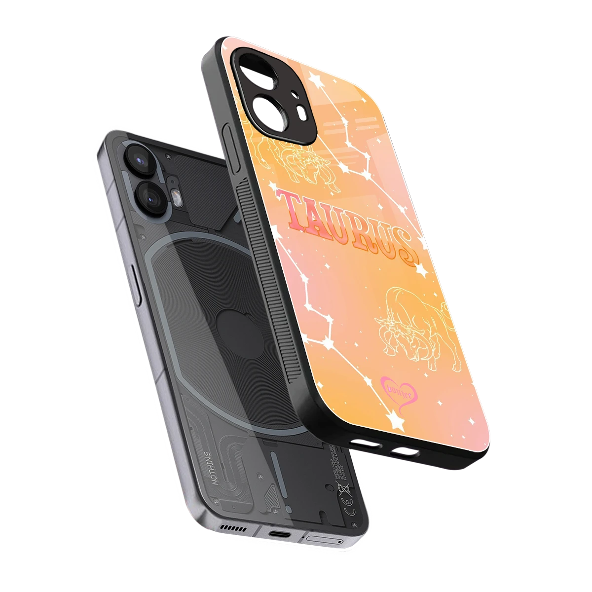Taurus Aura sleek nothing phone 2 cover with tempered glass back and TPU edges