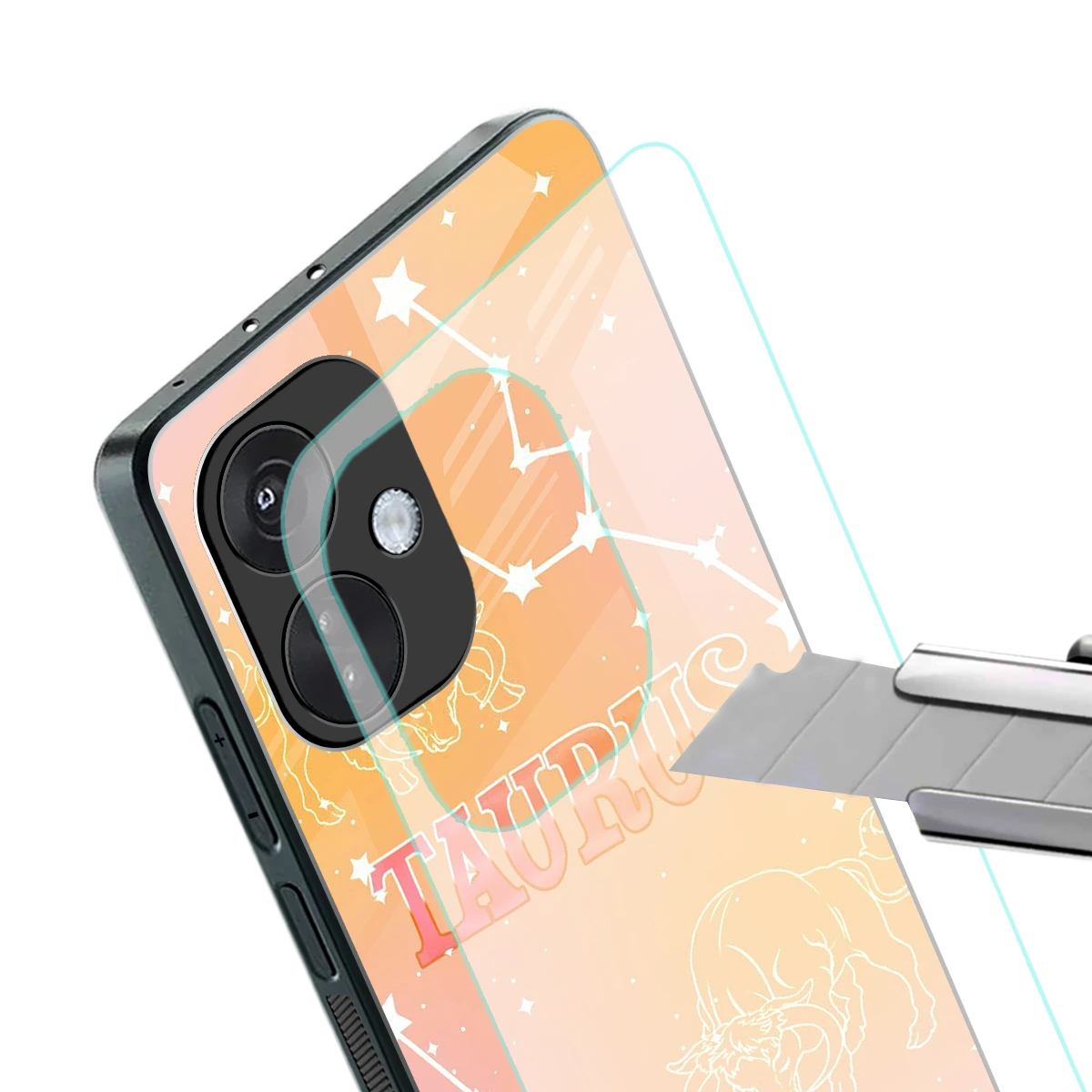 Taurus Aura stylish phone case for oneplus nord ce 3 | glossy glass and slim fit