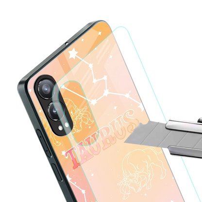 Taurus Aura stylish phone case for oneplus nord ce 4 lite | glossy glass and slim fit