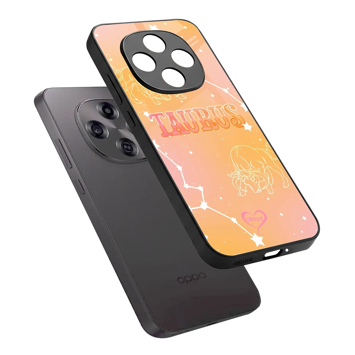 Taurus Aura sleek oppo f31 pro 5g cover with tempered glass back and TPU edges