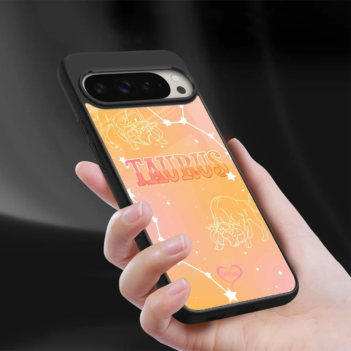 Taurus Aura sleek google pixel 9 pro xl cover with tempered glass back and TPU edges