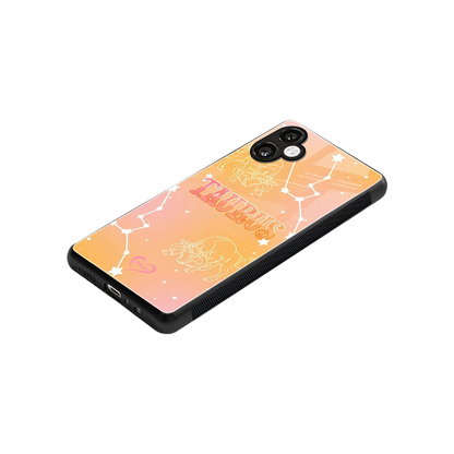 Taurus Aura stylish phone case for samsung galaxy a06 5g | glossy glass and slim fit