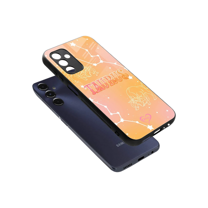 Taurus Aura sleek samsung galaxy m14 5g cover with tempered glass back and TPU edges