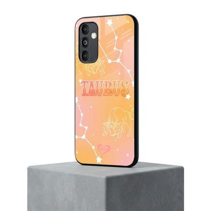 Taurus Aura samsung galaxy m14 5g mobile cover | shockproof glass phone case
