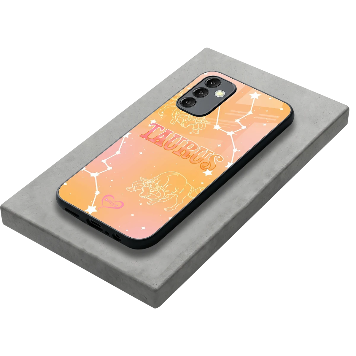 Taurus Aura stylish phone case for samsung galaxy m14 5g | glossy glass and slim fit