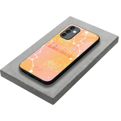 Taurus Aura stylish phone case for samsung galaxy m14 5g | glossy glass and slim fit