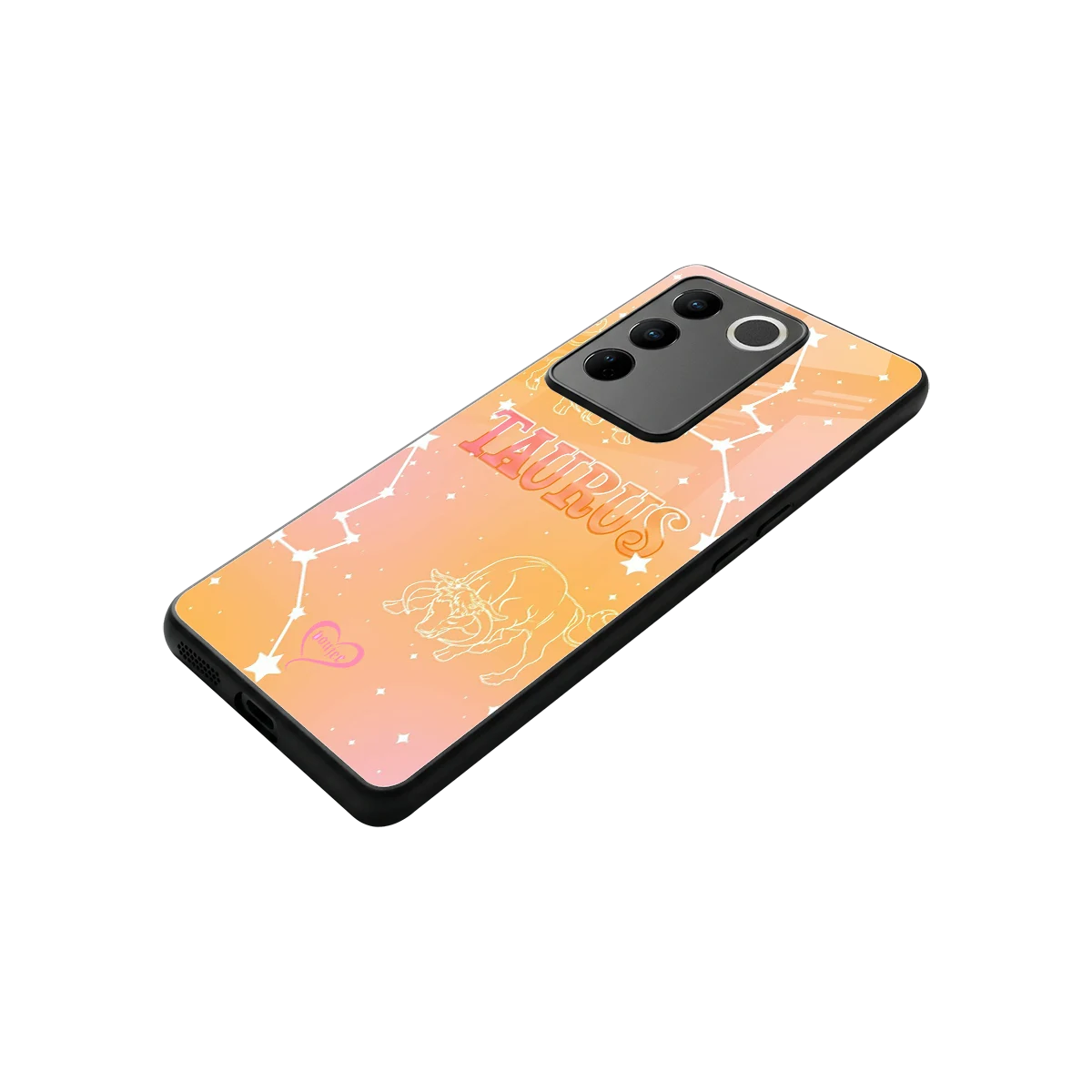 Taurus Aura stylish phone case for vivo v27 5g | glossy glass and slim fit