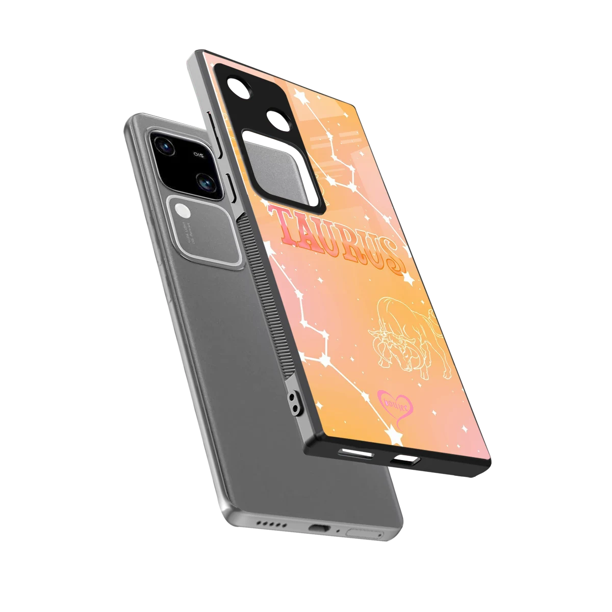 Taurus Aura sleek vivo v30 cover with tempered glass back and TPU edges