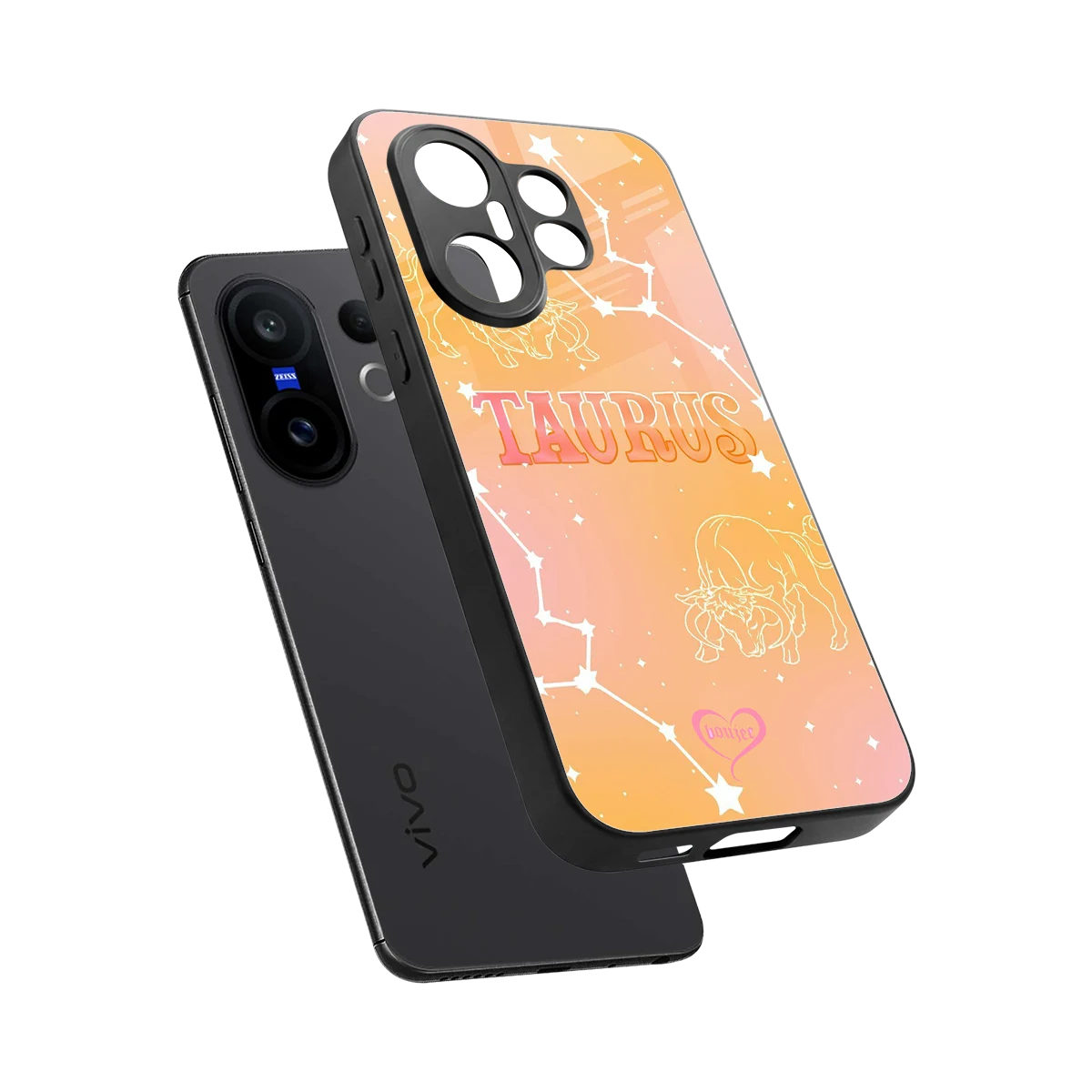 Taurus Aura sleek vivo x200 fe cover with tempered glass back and TPU edges