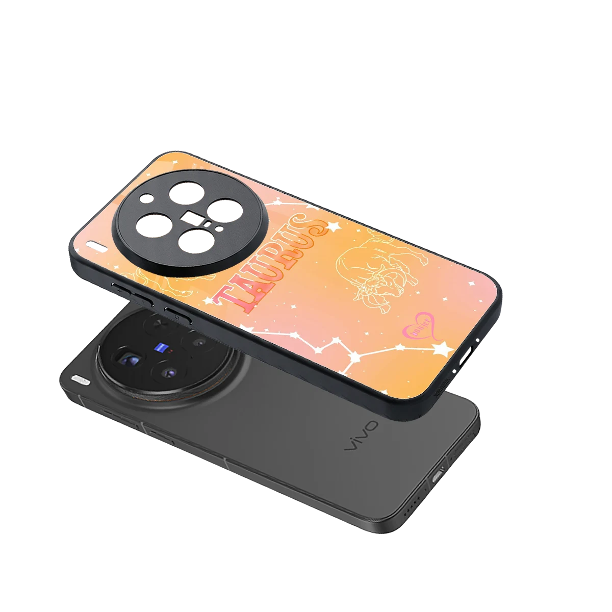Taurus Aura sleek vivo x300 pro cover with tempered glass back and TPU edges