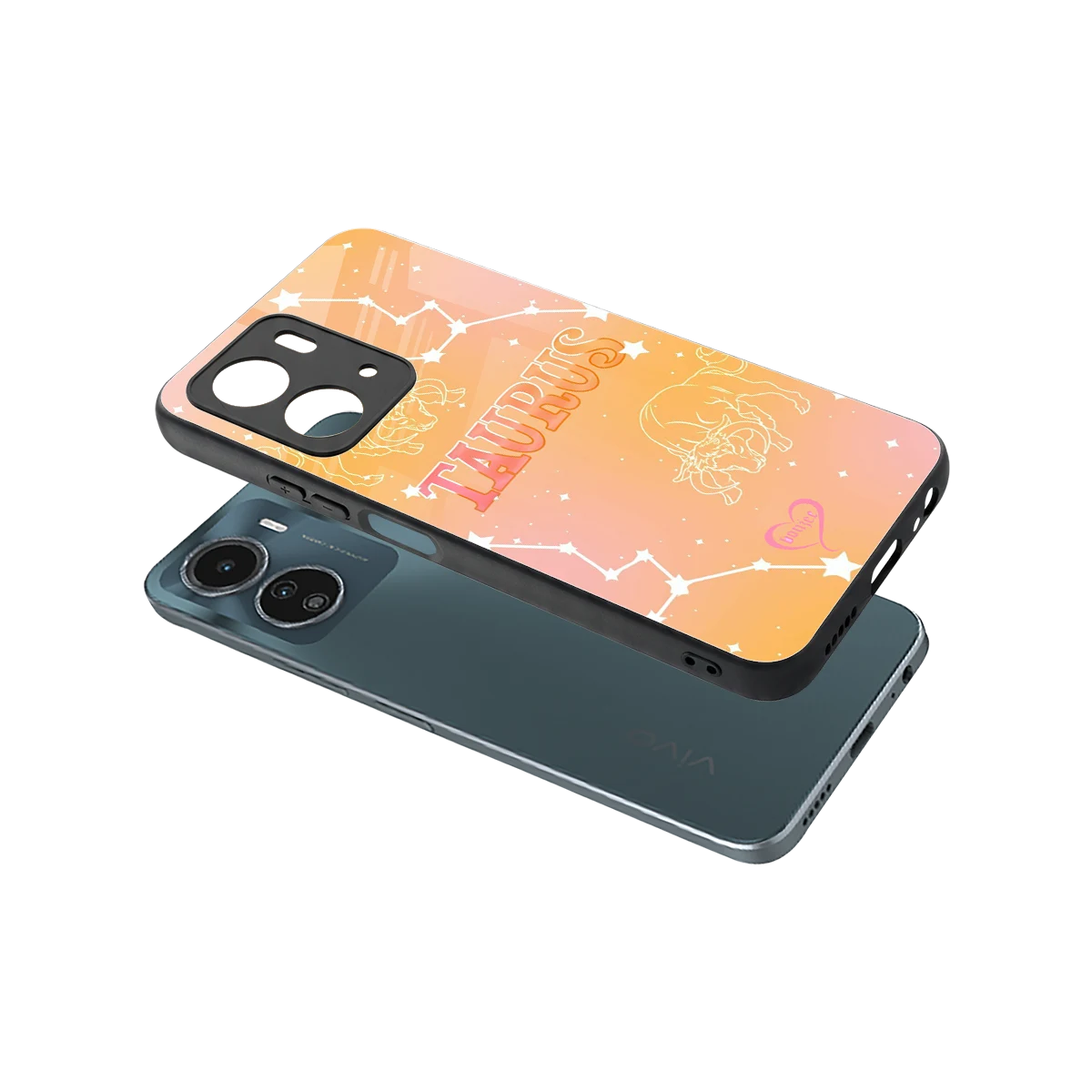 Taurus Aura sleek vivo y16 cover with tempered glass back and TPU edges