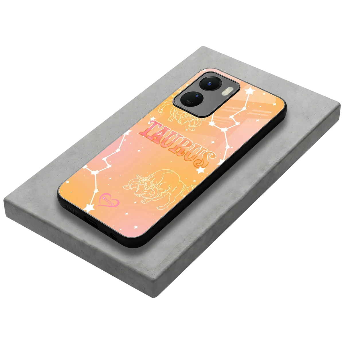 Taurus Aura stylish phone case for vivo y16 | glossy glass and slim fit