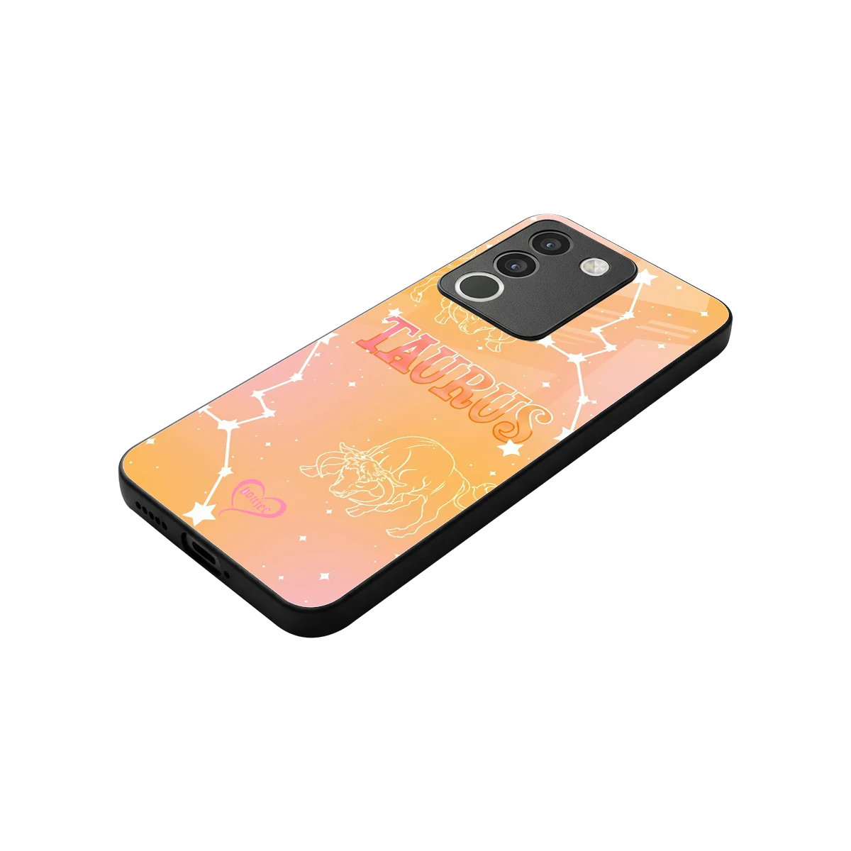 Taurus Aura stylish phone case for vivo y200 5g | glossy glass and slim fit
