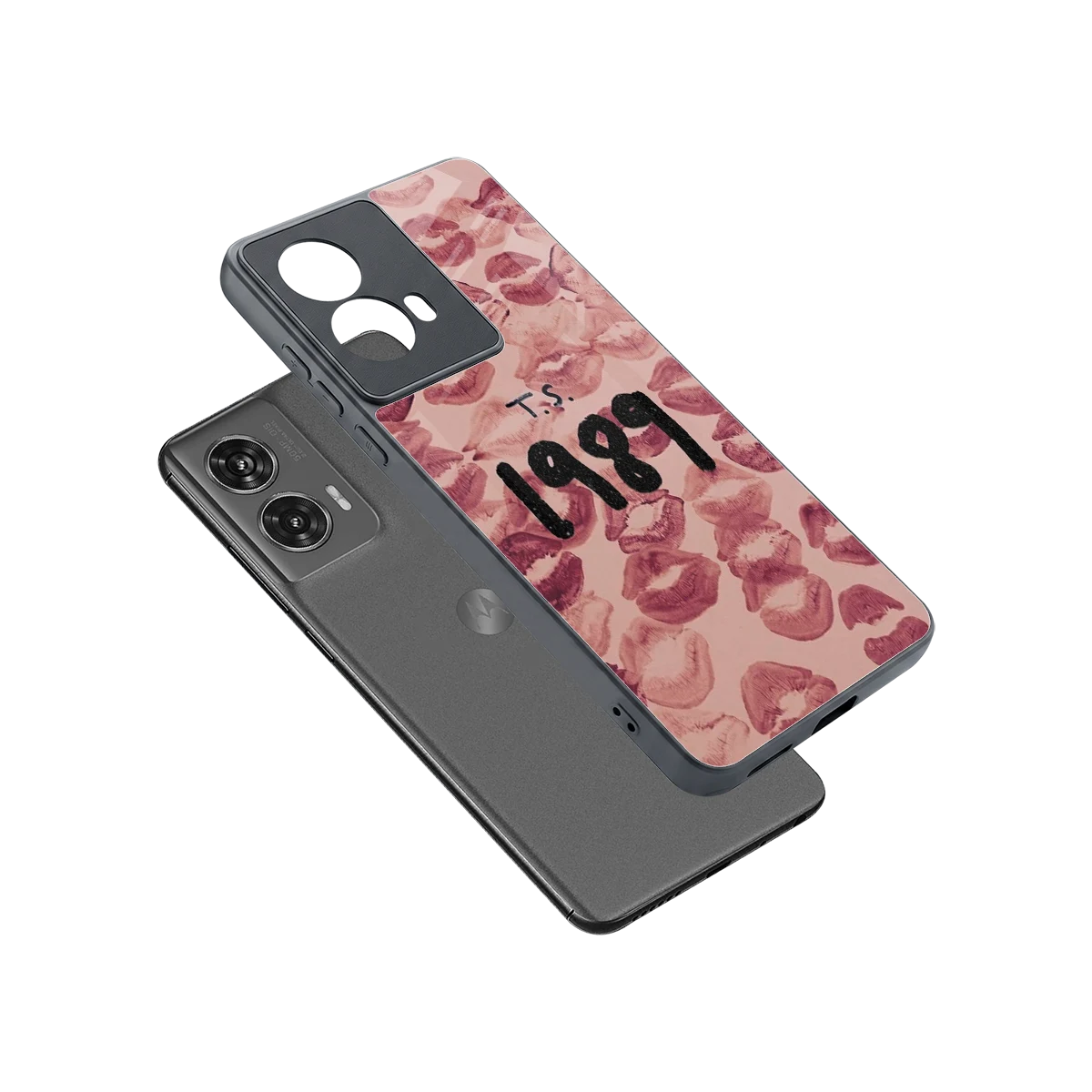 Taylor Swift 1989 sleek motorola edge 50 fusion cover with tempered glass back and TPU edges