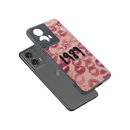Taylor Swift 1989 sleek motorola edge 50 fusion cover with tempered glass back and TPU edges