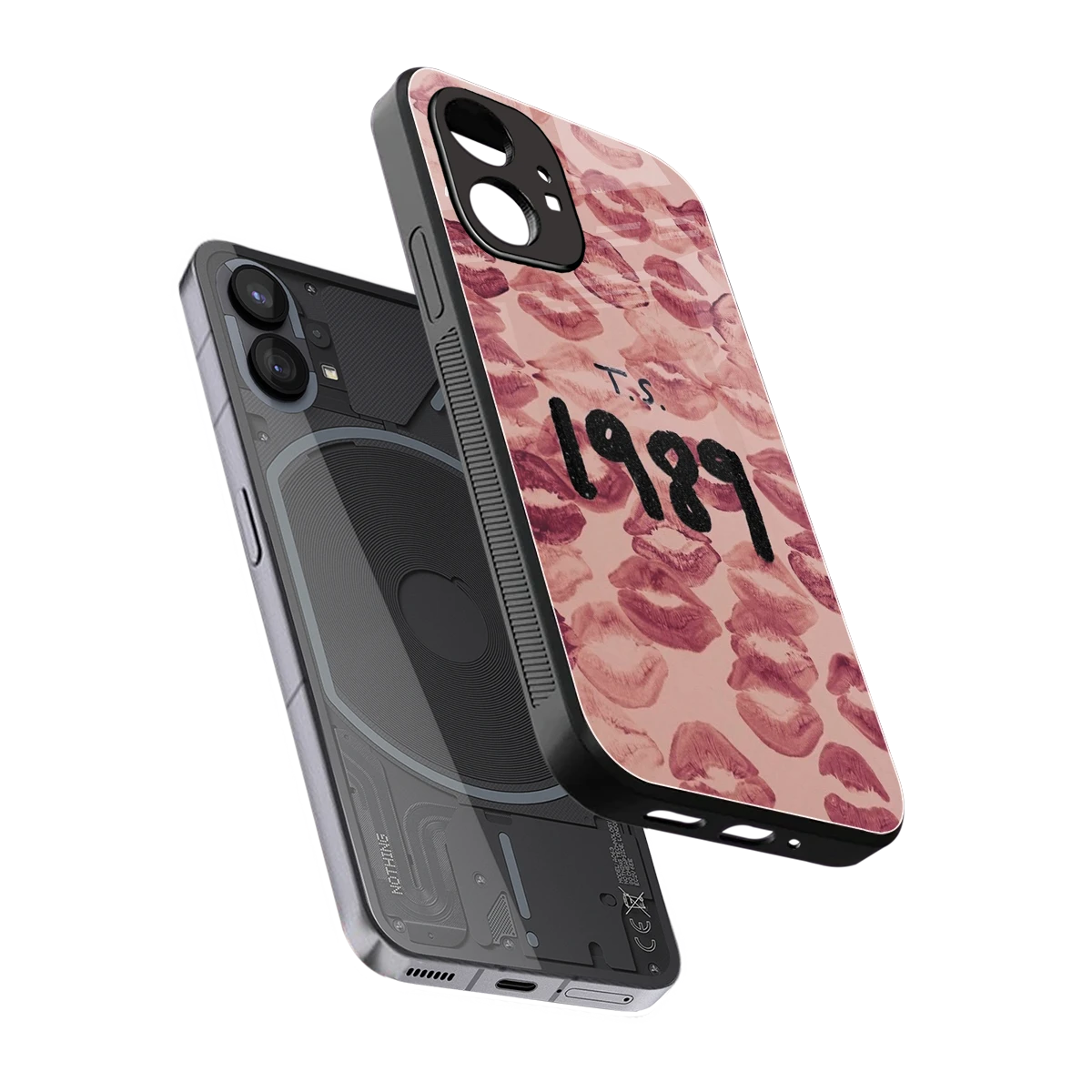 Taylor Swift 1989 sleek nothing phone 1 cover with tempered glass back and TPU edges