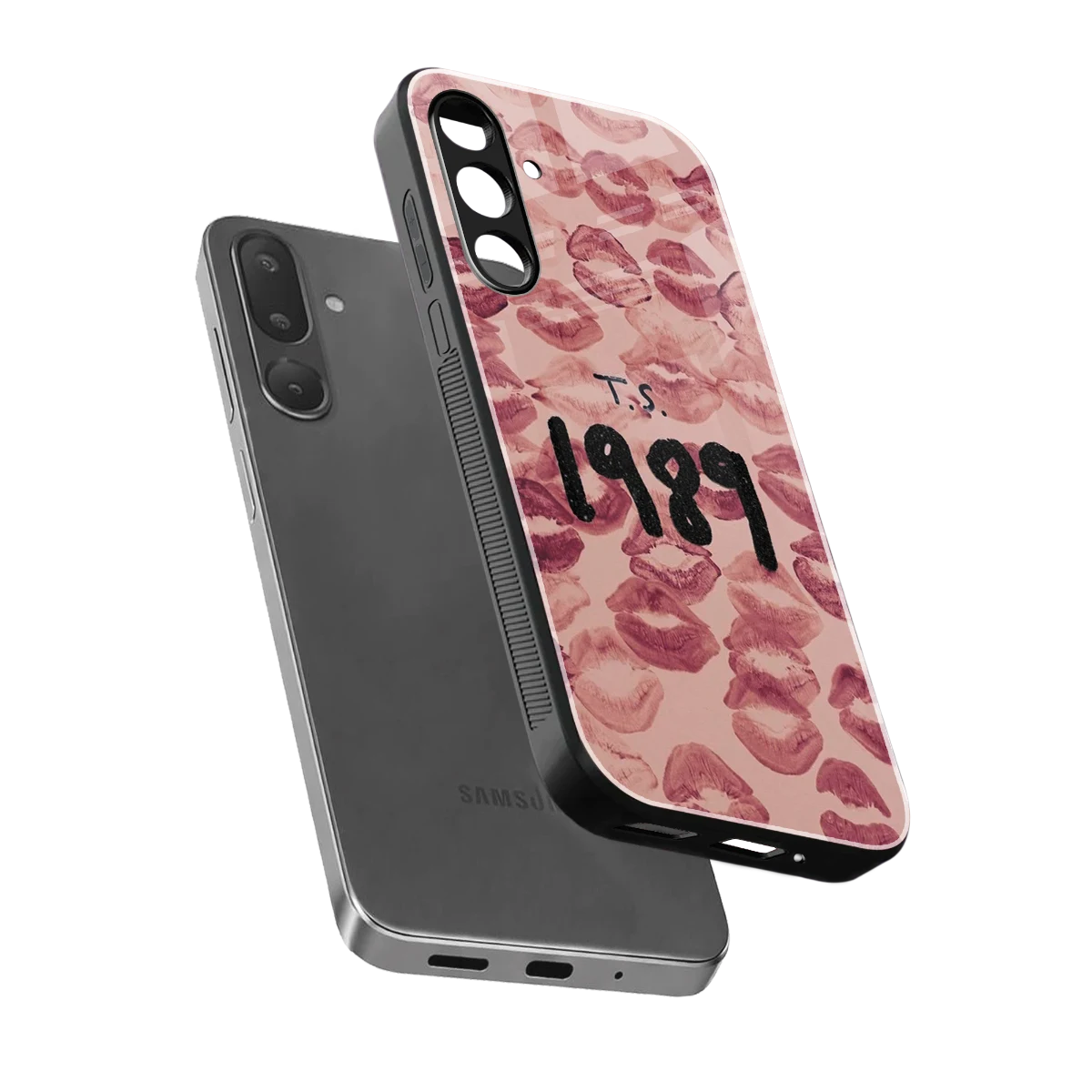Taylor Swift 1989 sleek samsung galaxy m56 5g cover with tempered glass back and TPU edges