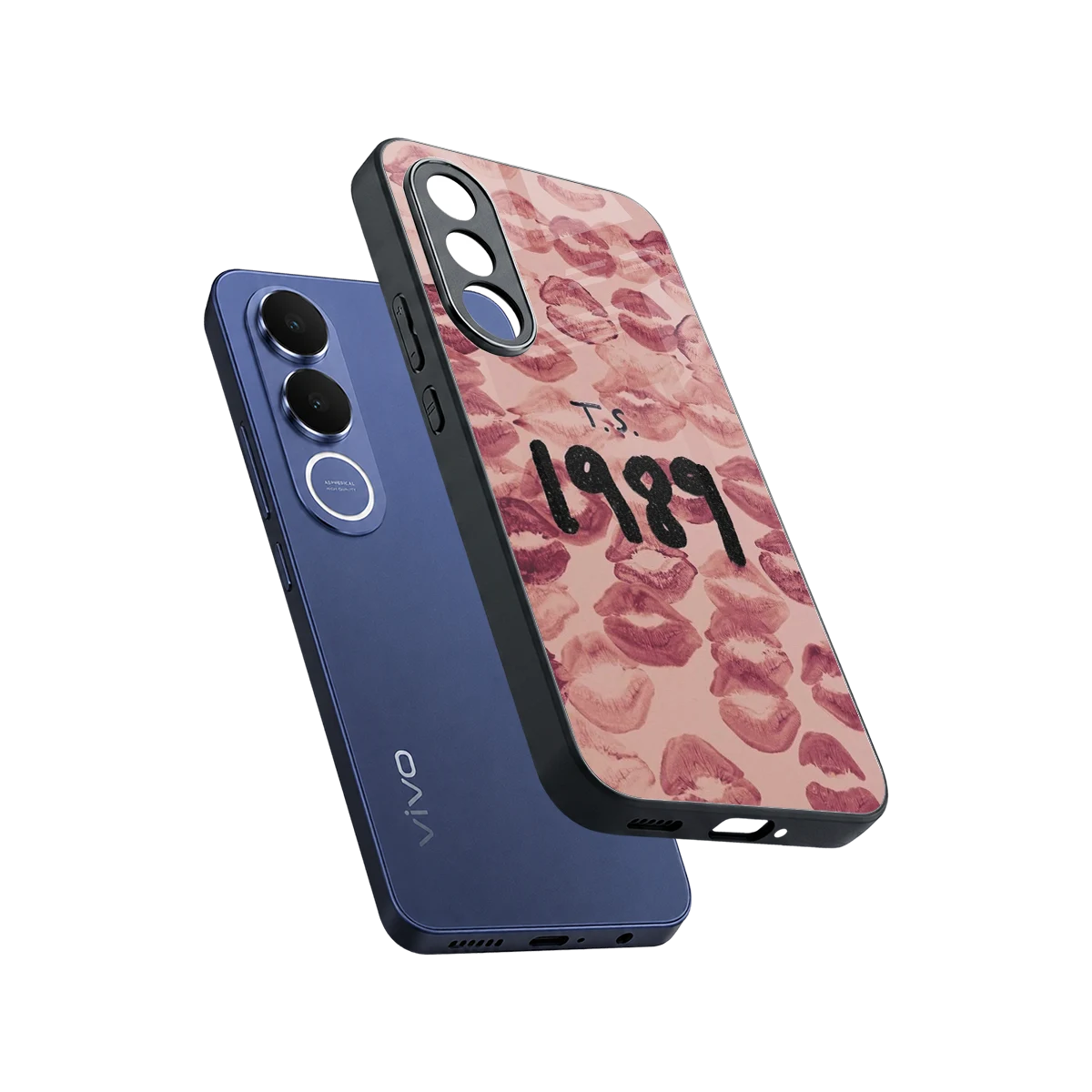 Taylor Swift 1989 sleek vivo v70 fe cover with tempered glass back and TPU edges