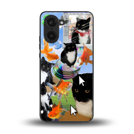 Techno Kitties back phone cover | glass case for oneplus nord ce5 5g