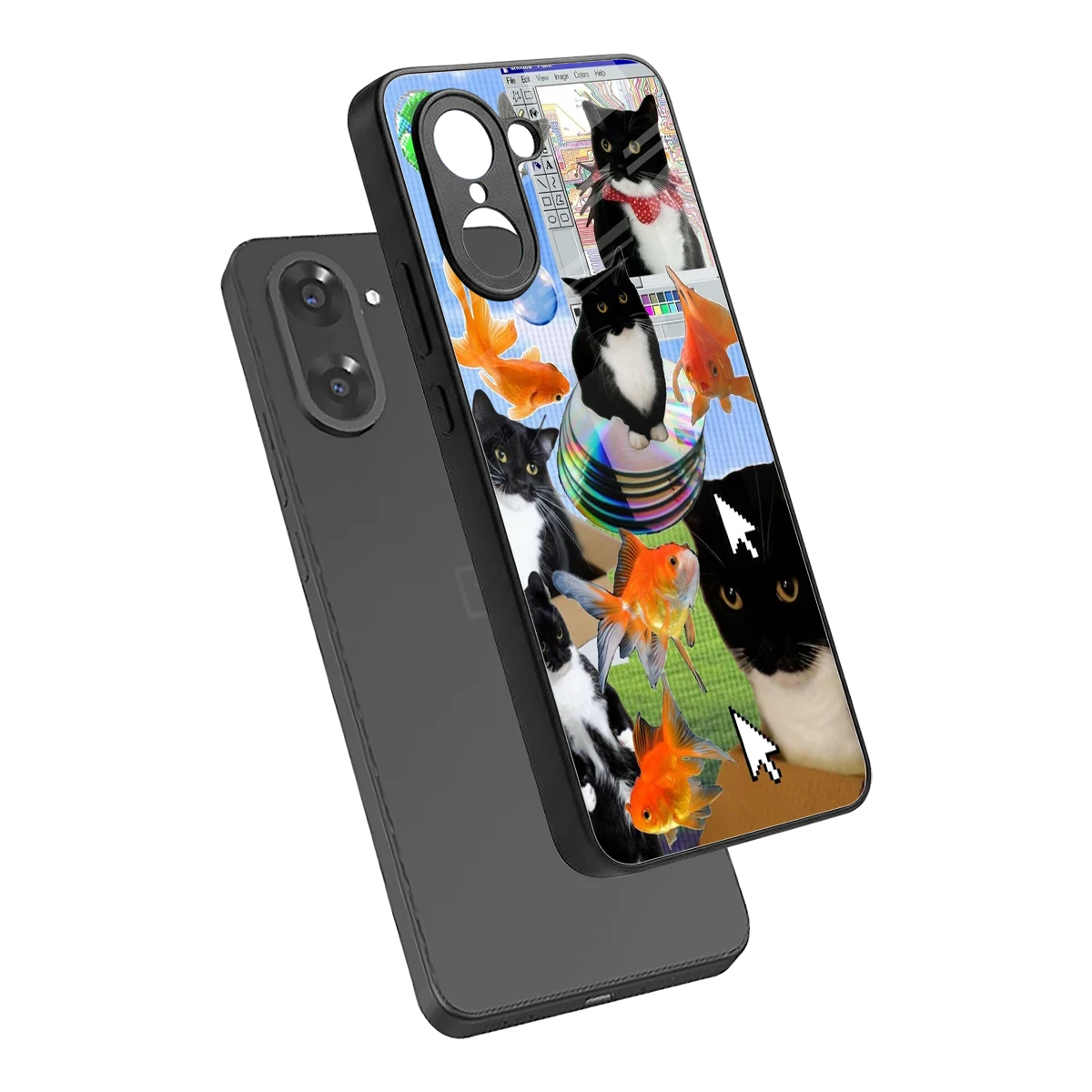 Techno Kitties sleek oneplus nord ce5 5g cover with tempered glass back and TPU edges