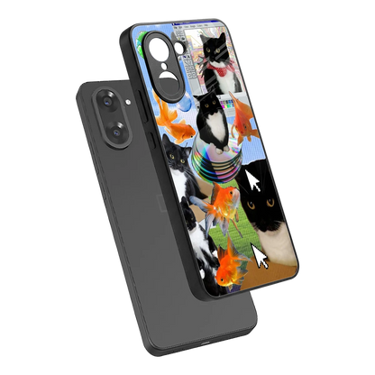 Techno Kitties sleek oneplus nord ce5 5g cover with tempered glass back and TPU edges