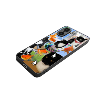 Techno Kitties stylish phone case for oneplus nord ce5 5g | glossy glass and slim fit