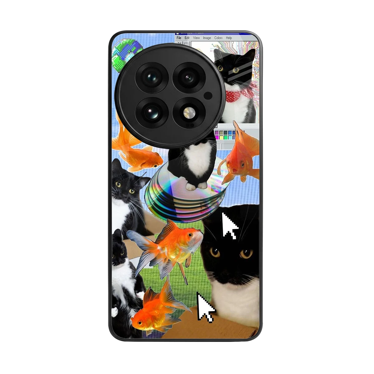 Techno Kitties back phone cover | glass case for oneplus 13
