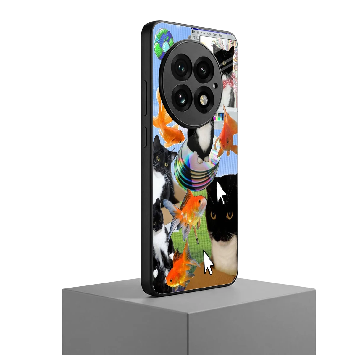 Techno Kitties oneplus 13 mobile cover | shockproof glass phone case