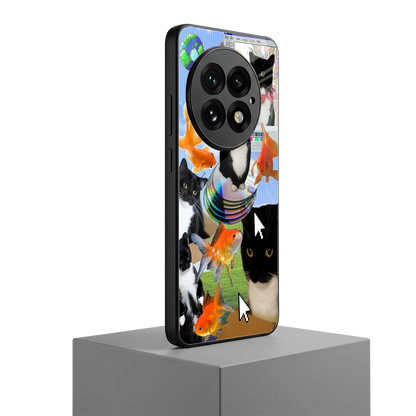 Techno Kitties oneplus 13 mobile cover | shockproof glass phone case
