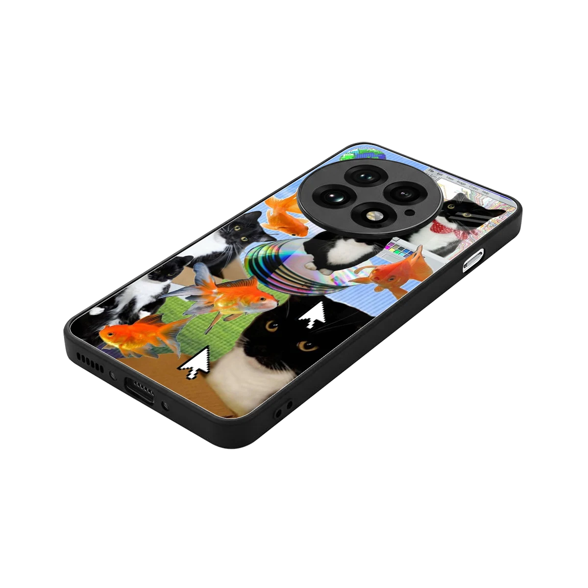 Techno Kitties stylish phone case for oneplus 13 | glossy glass and slim fit