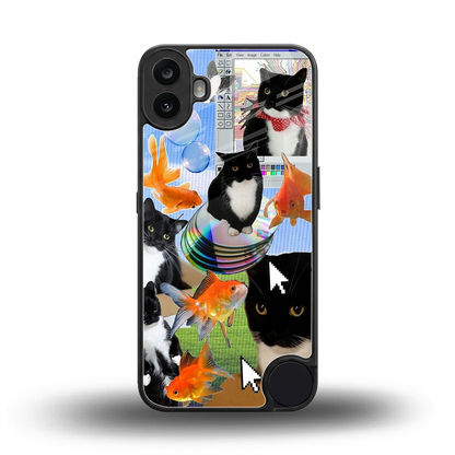 Techno Kitties back phone cover | glass case for cmf nothing phone 1