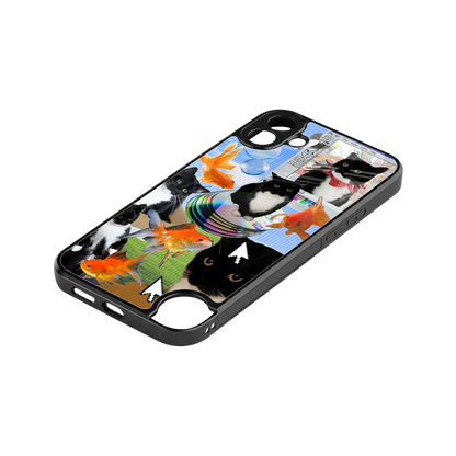 Techno Kitties stylish phone case for cmf nothing phone 1 | glossy glass and slim fit