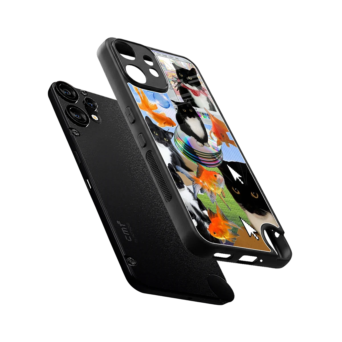 Techno Kitties sleek cmf nothing phone 2 pro cover with tempered glass back and TPU edges