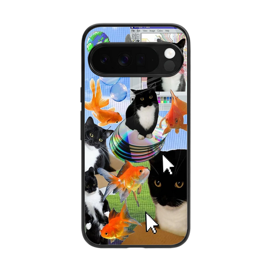 Techno Kitties back phone cover | glass case for google pixel 10 pro xl