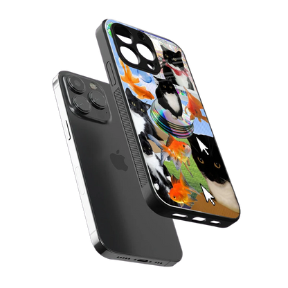 Techno Kitties sleek iphone 14 pro max cover with tempered glass back and TPU edges