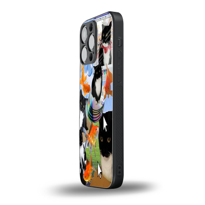 Techno Kitties iphone 15 pro max mobile cover | shockproof glass phone case