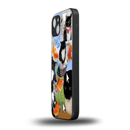 Techno Kitties iphone 15 mobile cover | shockproof glass phone case
