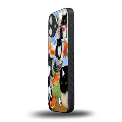 Techno Kitties iphone 16 plus mobile cover | shockproof glass phone case