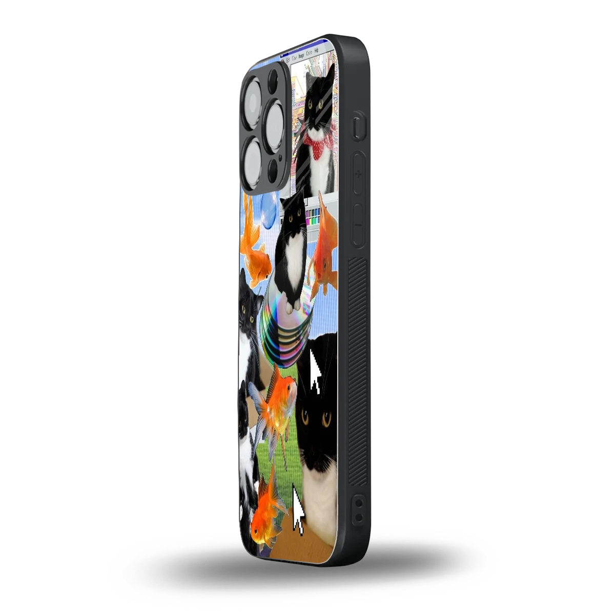 Techno Kitties iphone 16 pro max mobile cover | shockproof glass phone case