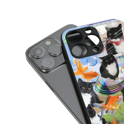 Techno Kitties stylish phone case for iphone 13 mini | glossy glass and slim fit