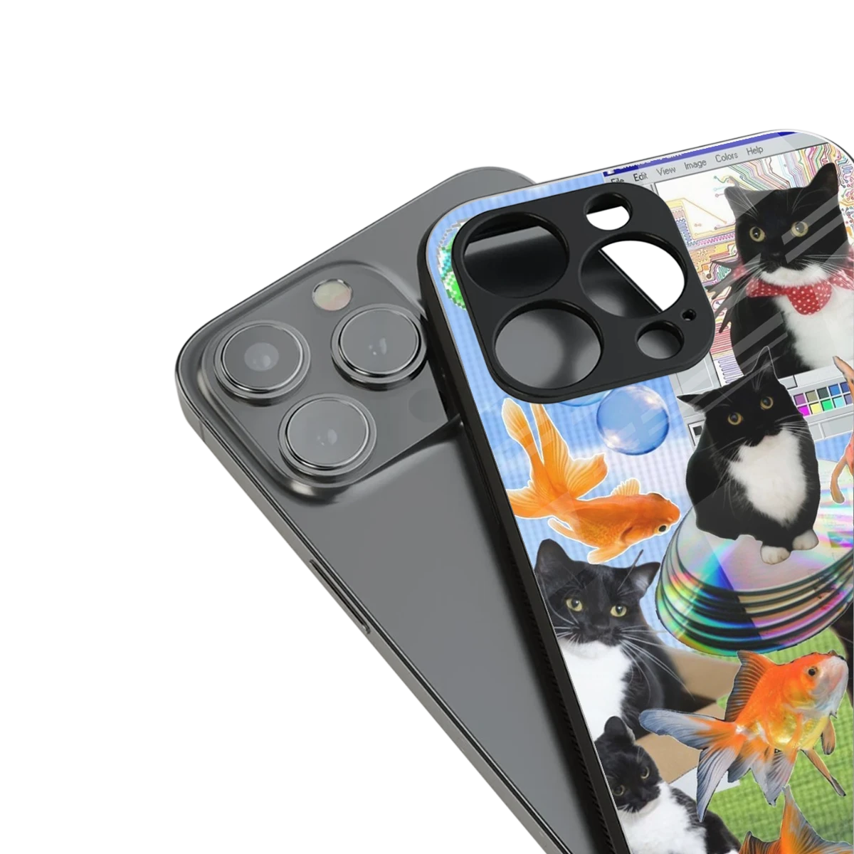 Techno Kitties stylish phone case for iphone 15 | glossy glass and slim fit