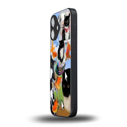 Techno Kitties iPhone 16 mobile cover | shockproof glass phone case