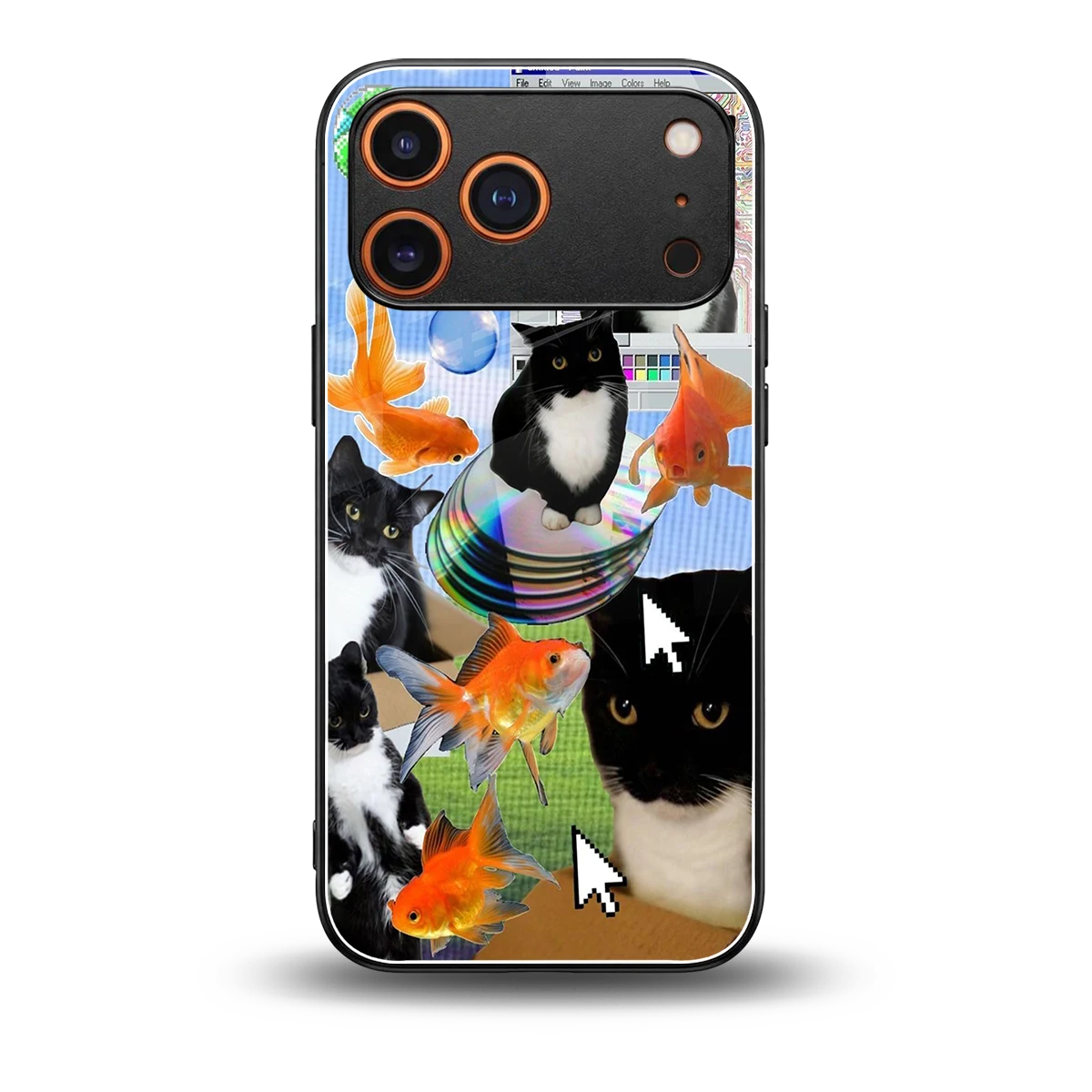 Techno Kitties back phone cover | glass case for iphone 17 pro max