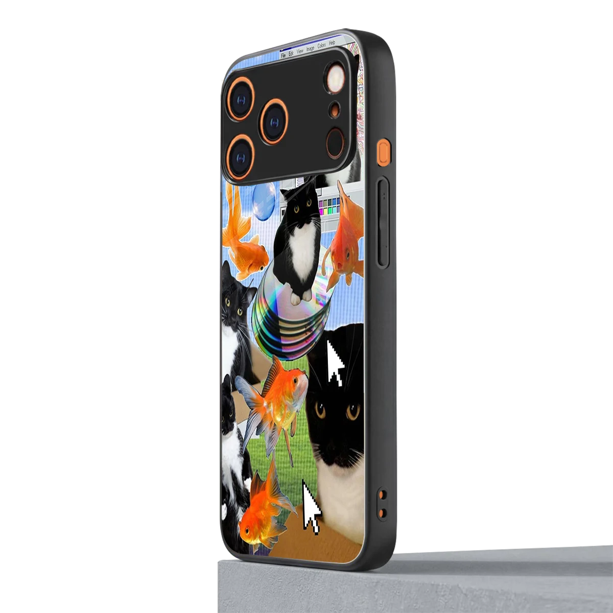 Techno Kitties iphone 17 pro max mobile cover | shockproof glass phone case