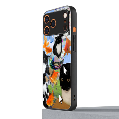 Techno Kitties iphone 17 pro max mobile cover | shockproof glass phone case