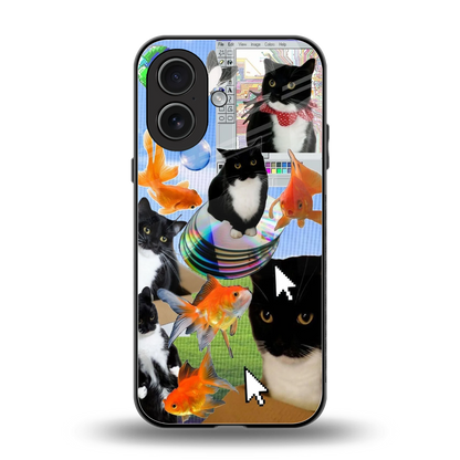 Techno Kitties back phone cover | glass case for iphone 17