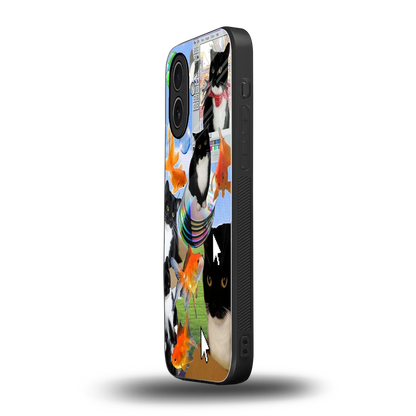 Techno Kitties iphone 17 mobile cover | shockproof glass phone case